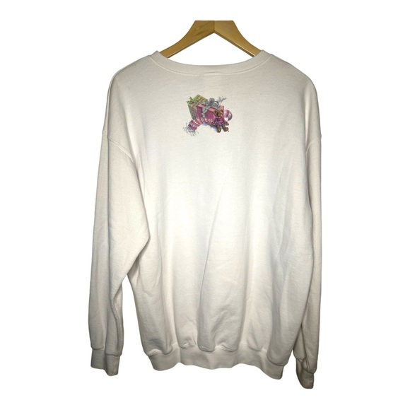 Vintage Teddy Bear Winter Sled Toboggan Holiday Presents 90’s Sweatshirt L - Picture 3 of 3